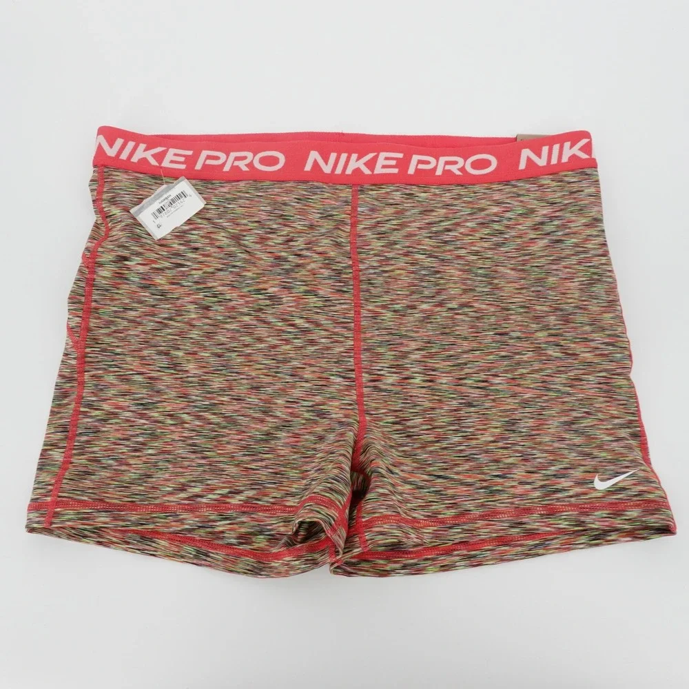 Nike Pro Dri-FIT Womens XXL High Rise 3 Inch Training Shorts Multi Space Dye NEW